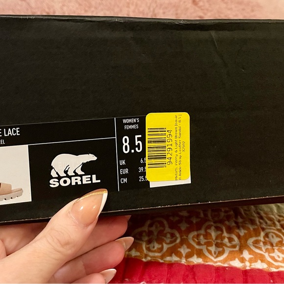 SOREL sandals in beautifully done pale rose gold and a light peachy pink. - Picture 2 of 7